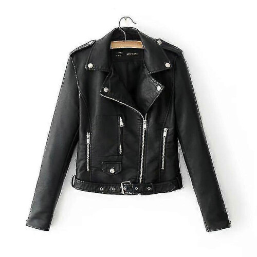 (2XL,Black)Women Biker Jacket