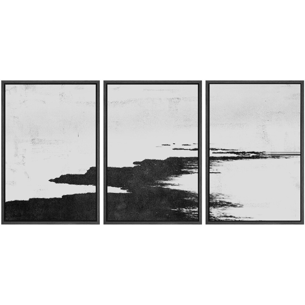 Impression sur toile encadr   e SIGNWIN Art mural Chemin sombre le long du rivage Formes abstraites Illustrations Art moderne Minimaliste Relax/Cal