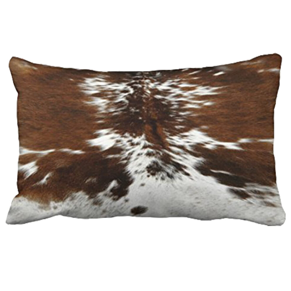 Taie d'oreiller Leaveland 12 x 20 cm, motif peau de vache marron tricolore