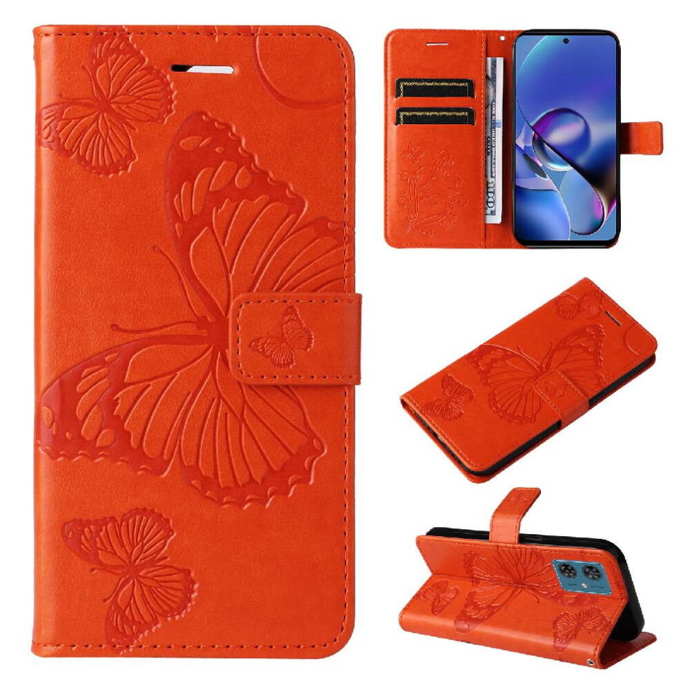 (Orange) 5G Pu Case Compatible With Motorola Moto G54 Case Orange 764549349494