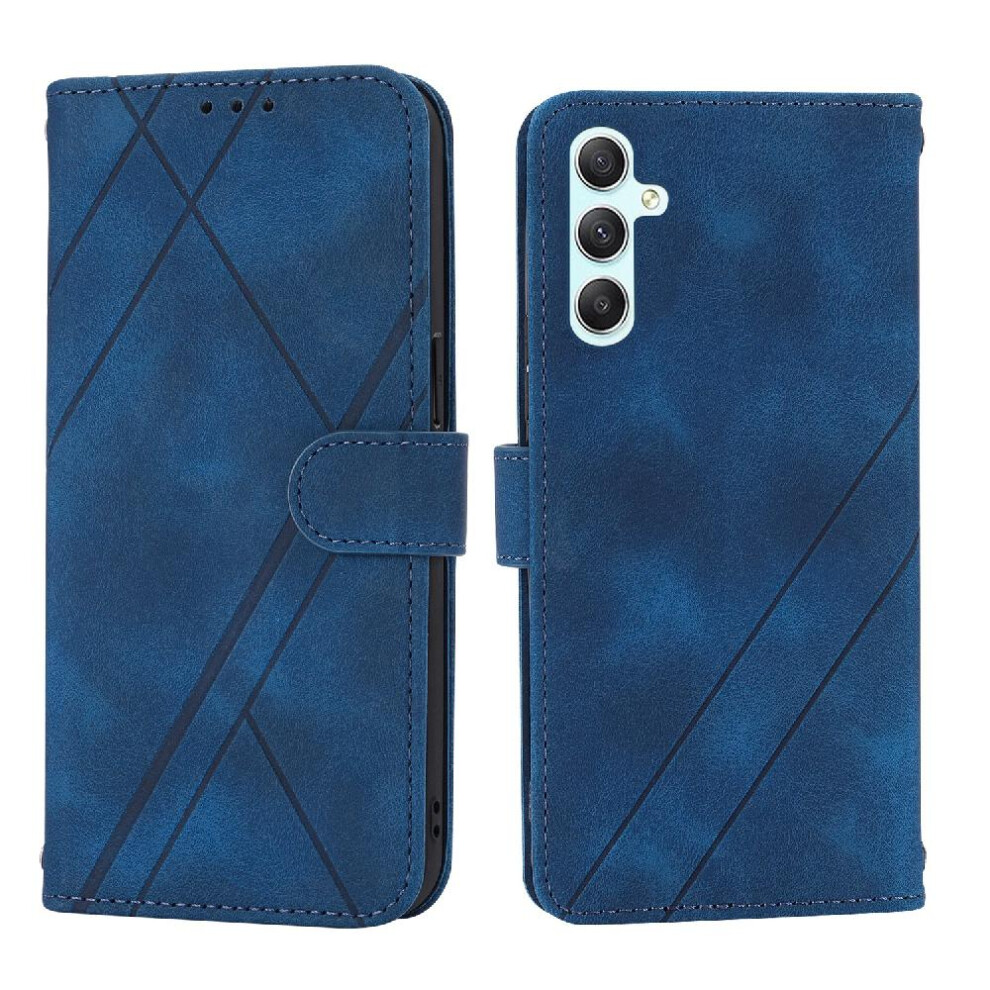 (Blue) Galaxy A24 Flip Pu Case - Samsung Compatible Blue 764549350391