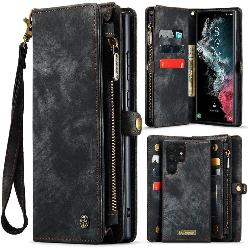 (Black) Pu Case Compatible With Samsung Galaxy S22 Ultra Black 764549350438