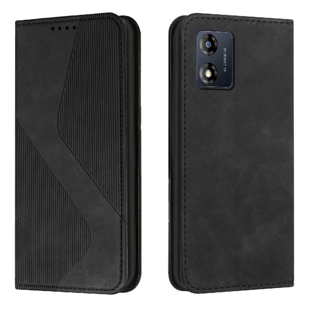 (Black) Pu Case Compatible With Motorola Moto E13 Wallet Black 764549350698