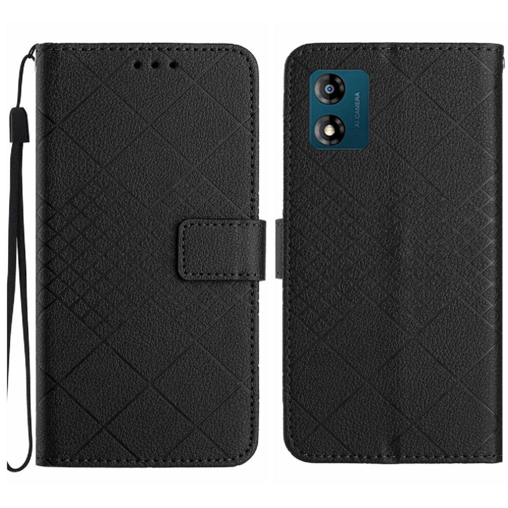 (Black) Pu Case Compatible With Motorola Moto E13 Flip Black 764549350971