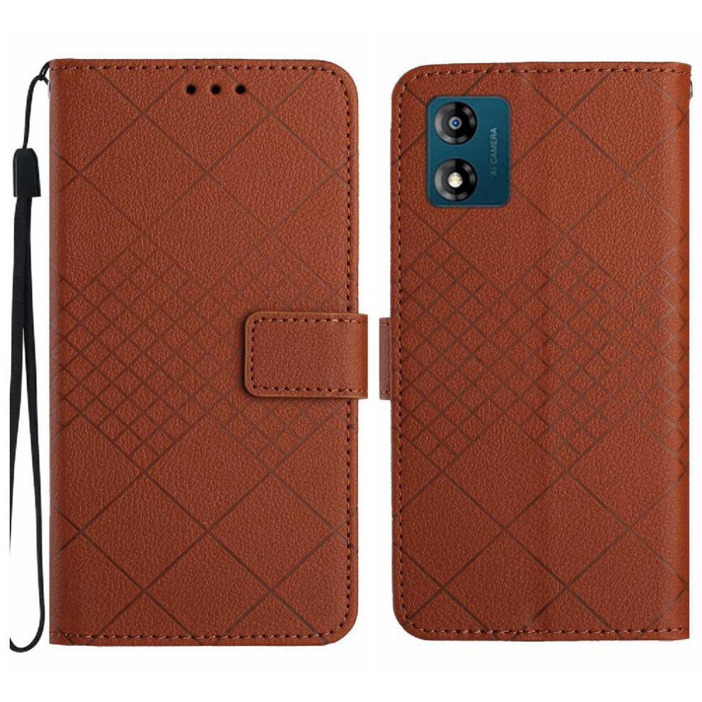 (Brown) Pu Case Compatible With Motorola Moto E13 Flip Brown 764549350940