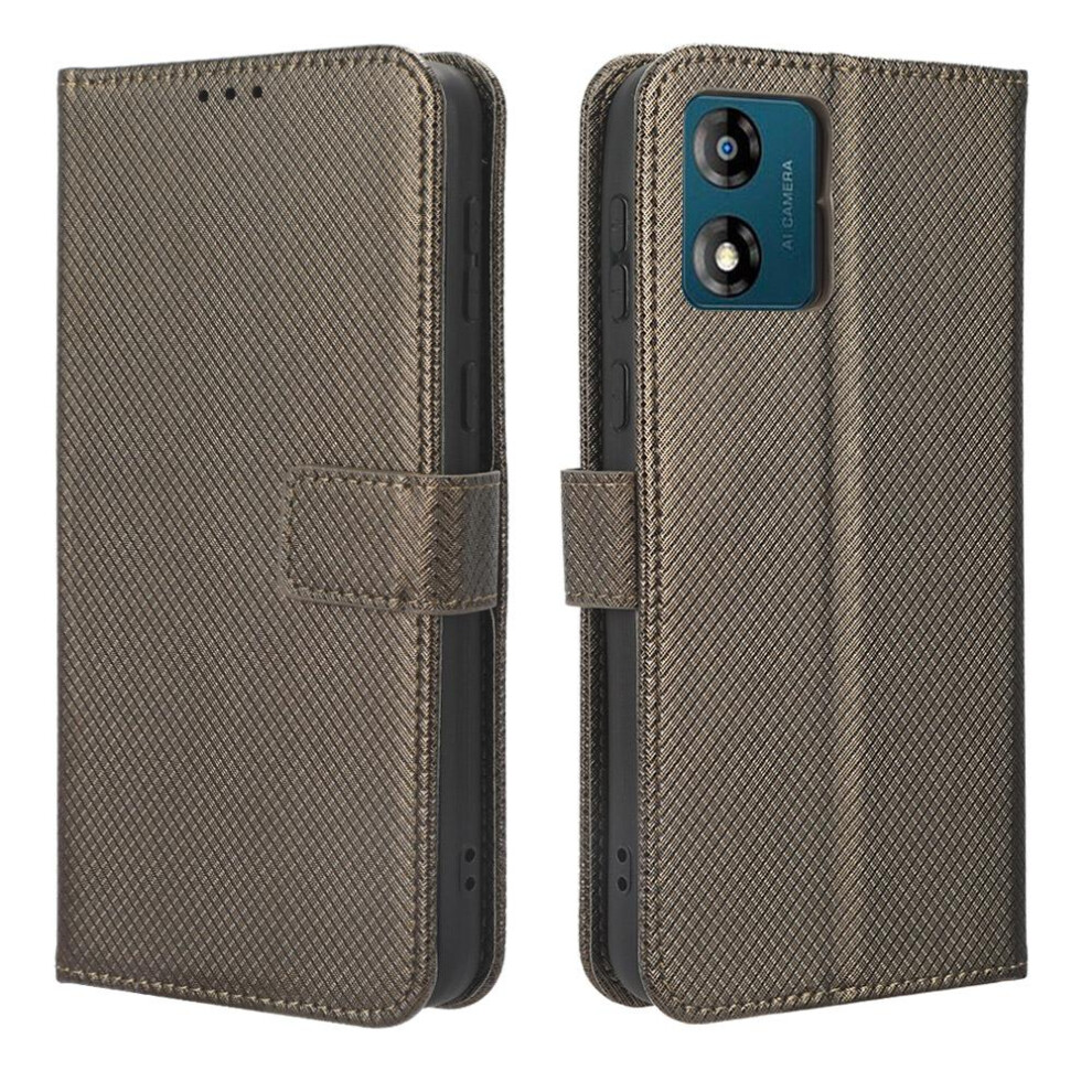 (Brown) Motorola Moto E13 Compatible Wallet Case Brown 764549351008