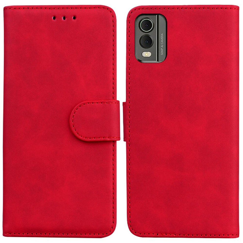 (Red) Pu Case Compatible With Nokia C32 Flip Case Red 764549351404