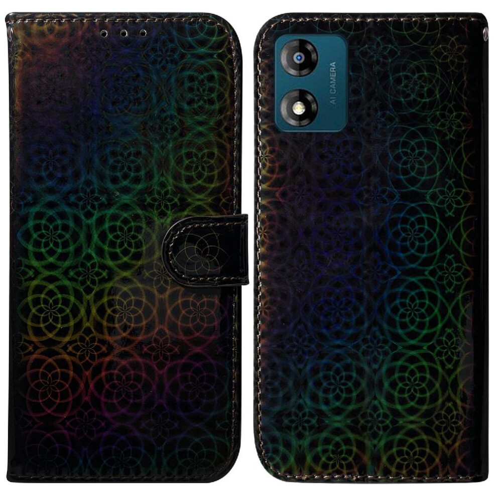 (Black) Pu Case Compatible With Motorola Moto E13 Wallet Black 764549351671