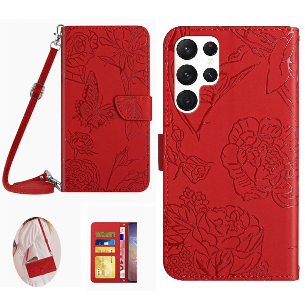 (Red) Pu Case Compatible With Samsung Galaxy S24 Ultra Red 764549351855