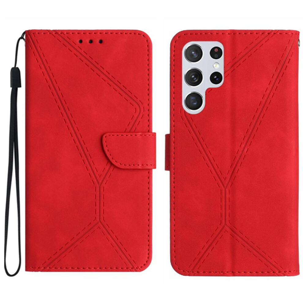 (Red) Pu Case Compatible With Samsung Galaxy S24 Ultra Red 764549352036
