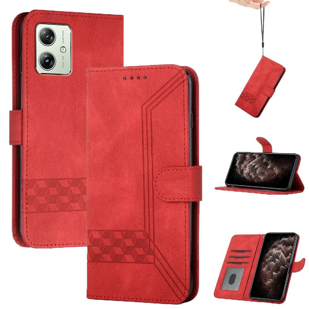 (Red) Pu Case Compatible With Motorola Moto G54 5G Case Red 764549352098