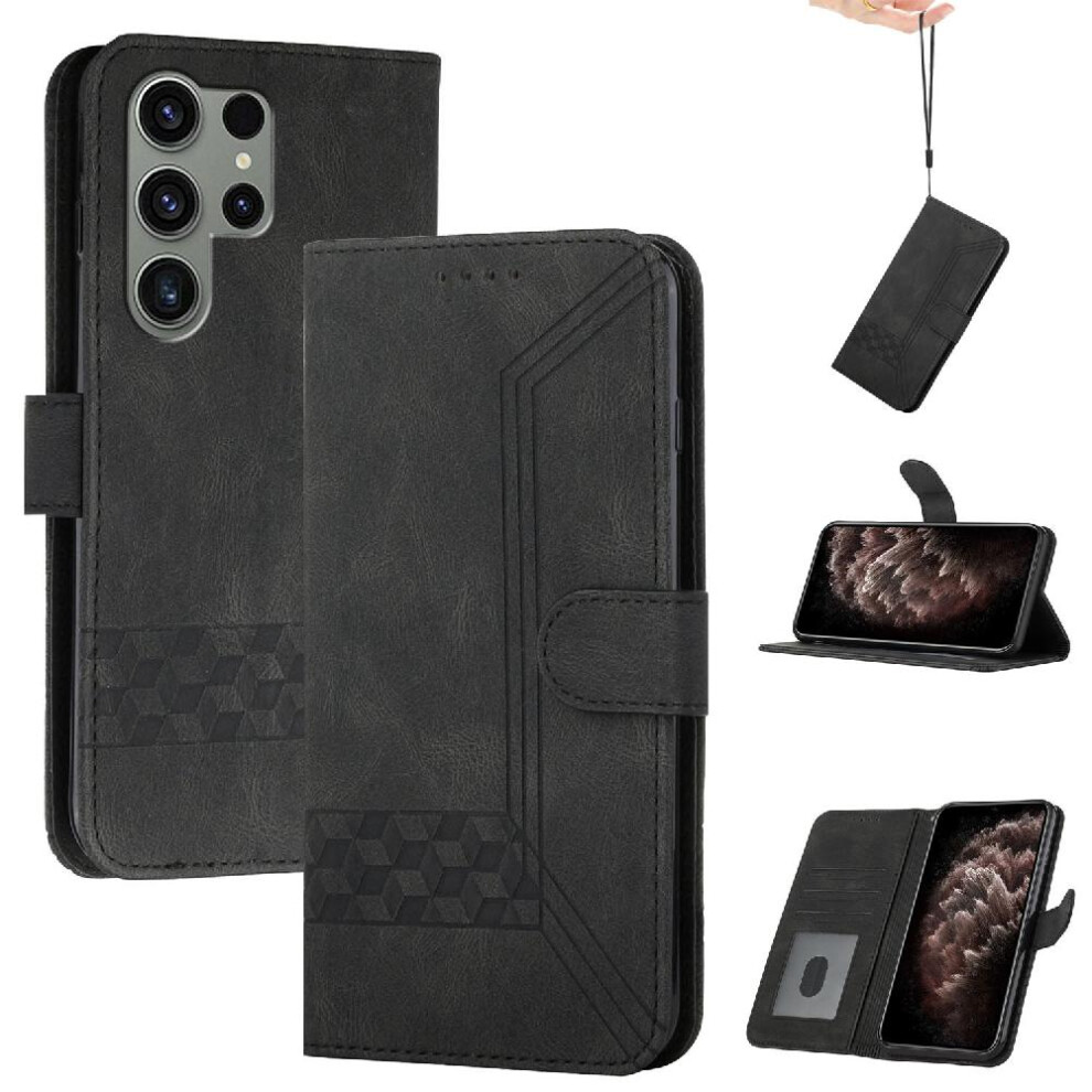 (Black) Pu Case Compatible With Samsung Galaxy S24 Ultra Black 764549352166