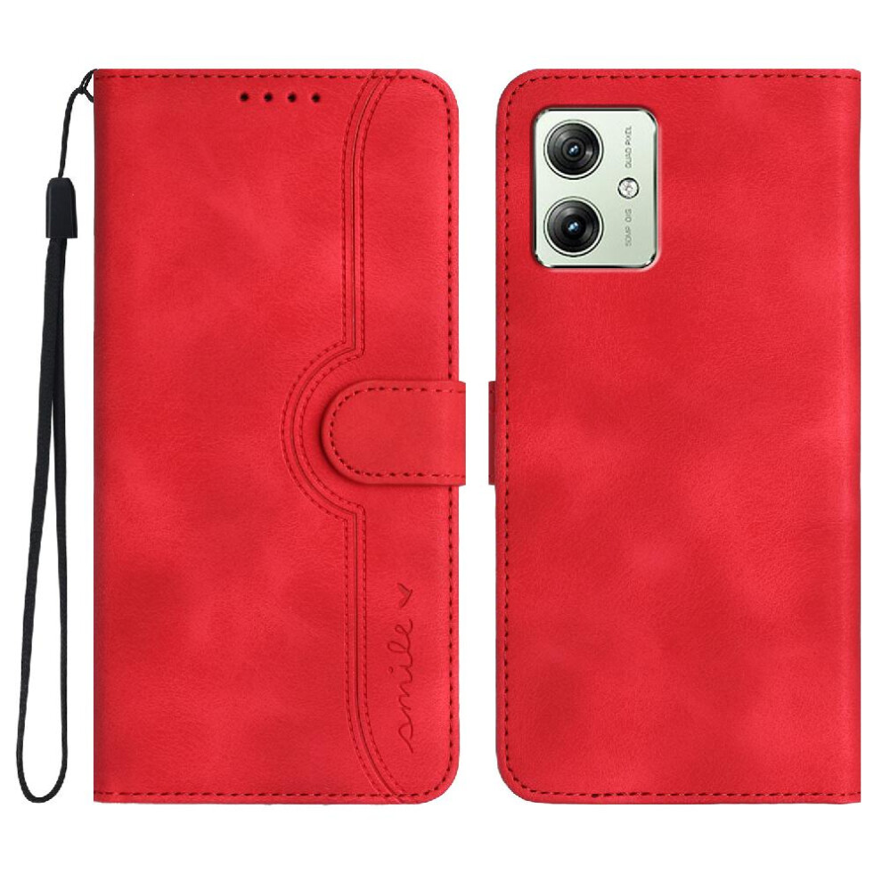 (Red) 5G Pu Case Compatible With Motorola Moto G54 Red 764549352487