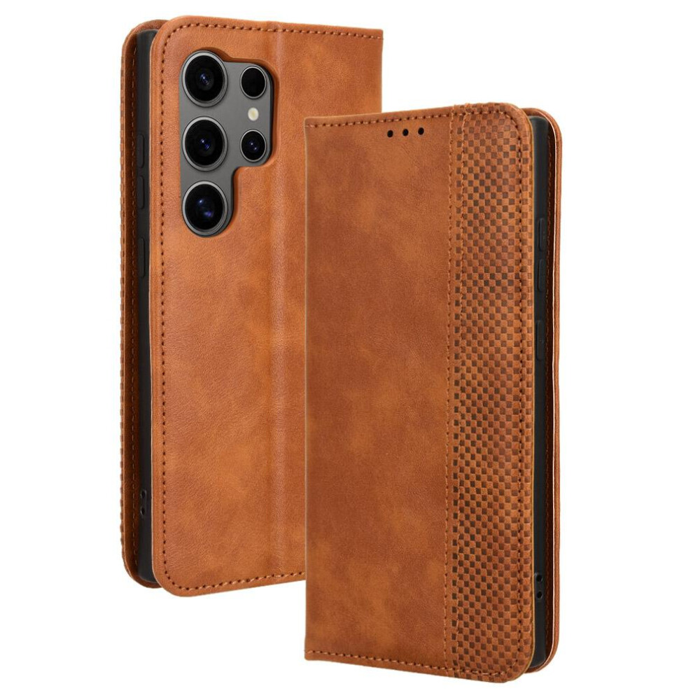 (Brown) Samsung Galaxy S24 Ultra Case, Pu Compatible Brown 764549352630
