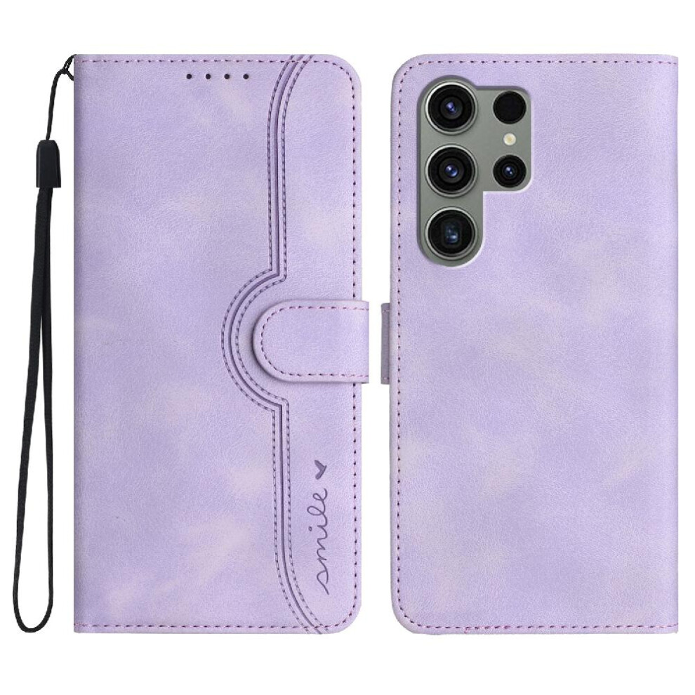 (Purple) Samsung Galaxy S24 Ultra Pu Case Compatible Purple 764549352685