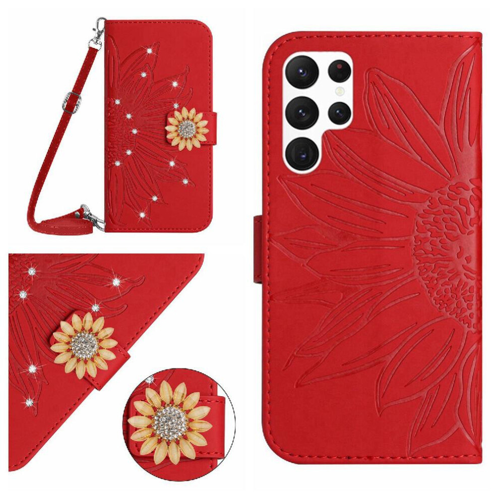 (Red) Samsung Galaxy S24 Compatible Wallet Case Red 764549353101