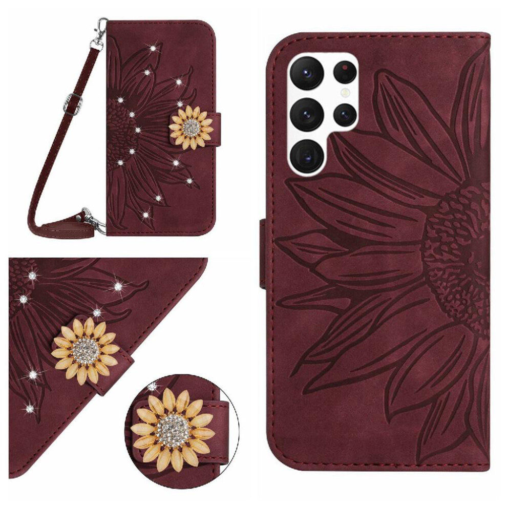 (Brown) Samsung Galaxy S24 Compatible Wallet Case Brown 764549353132