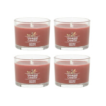 Yankee Candle Signature Votive Mini Kaars, Autumn Wreath Geur, Natuurlijke Sojawas, 1.3 OZ Glas (4 stuks)