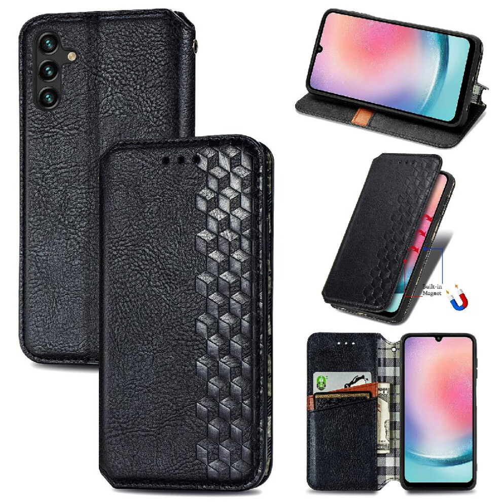 (Black) Flip Case Compatible With Samsung Galaxy A24 Flip Black 764549353552