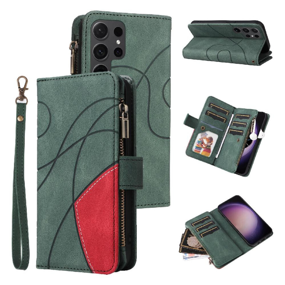 (Green) Wallet Case Compatible With Samsung Galaxy S24 Green 764549353774