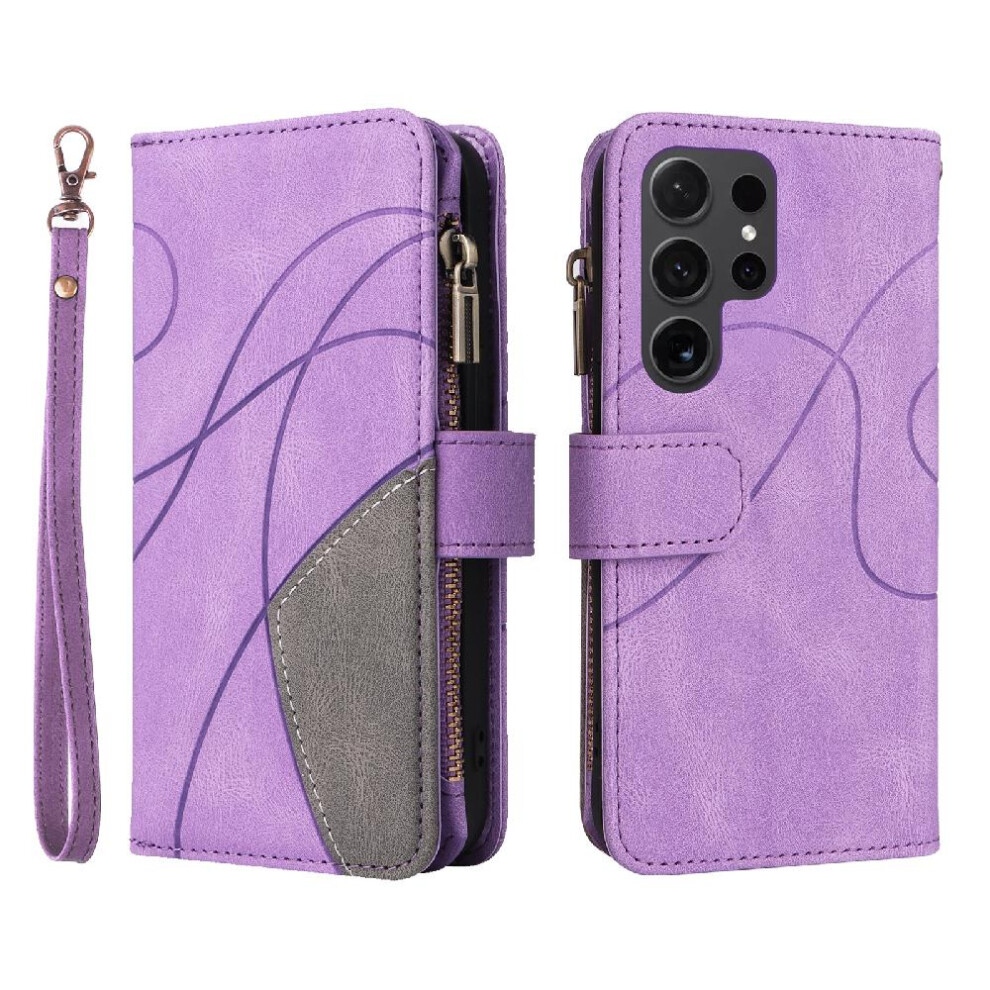 (Purple) Wallet Case Compatible With Samsung Galaxy S24 Purple 764549353767