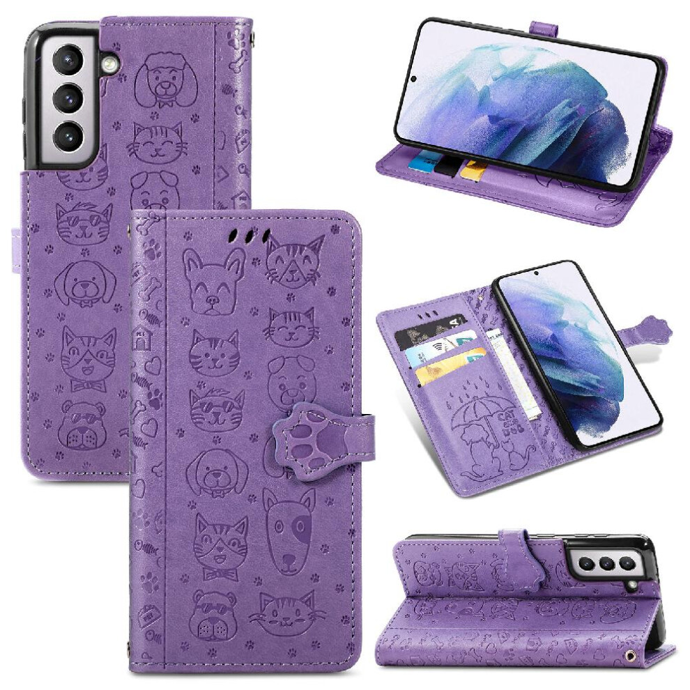 (Purple) Samsung Galaxy S22 Plus Leather Flip Case Purple 764549354108