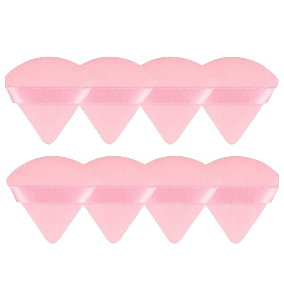 Mmq 8 Pieces Triangle Powder Puff Face Soft Triangle Makeup Puff Velour Cosmetic Foundation Blender Sponge Beauty Makeup Tools