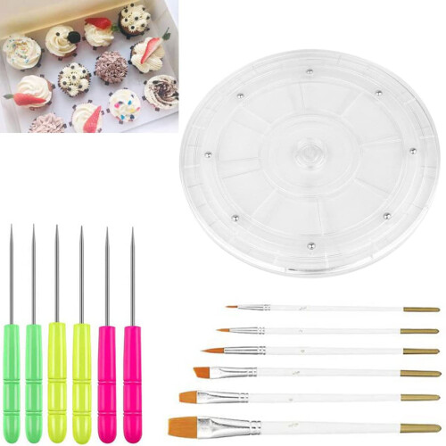 Kit de Decoração de Biscoitos com Plataforma Giratória e Acessórios