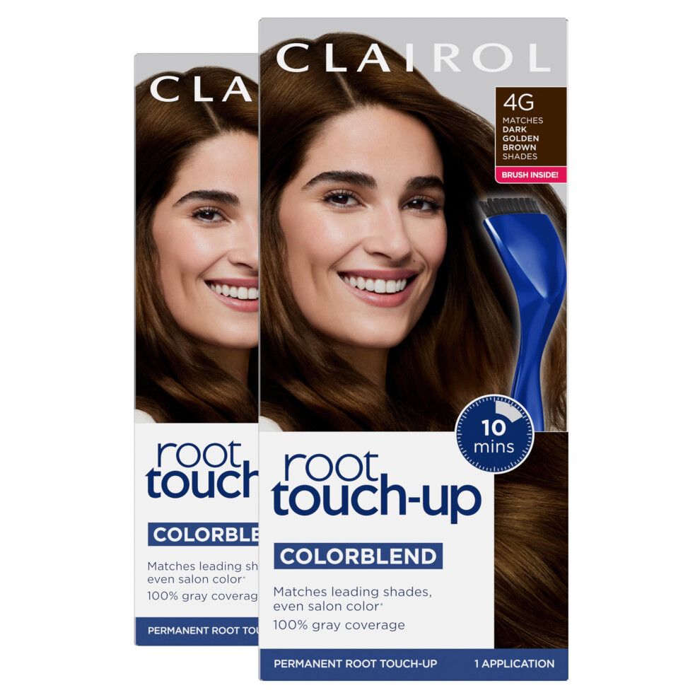 Clairol Root Touch-Up by Nice'n Easy Permanent Hair Dye  4G Dark Golden Brown Hair Color  Pack of 2