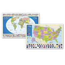 National Geographic Maps NGMRE01021233B World & United States Map for Kids - Poster Size