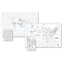 National Geographic Maps NGMRE01021221B World & United States Coloring Map Pack Bundle
