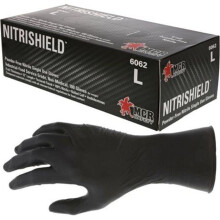 MCR Safety MCR-6062XL NitriShield Stealth Disposable Nitrile Gloves, Black - Extra Large