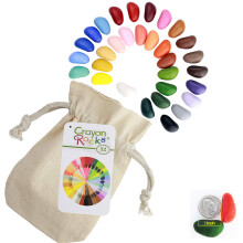 Crayon Rocks Kredki w ksztalcie kamienia, 32 sztuki, statywowy uchwyt, stworzony z mysla o rozwijaniu pisma recznego u dzieci i malych dzieci. Za