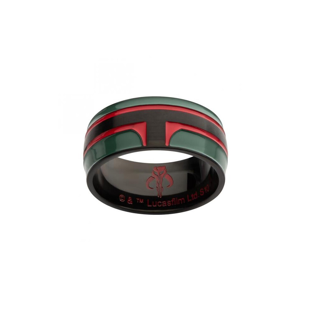 Star Wars 872485-size11 Star Wars Boba Fett Helmet Ring, Black & Green - Size 11