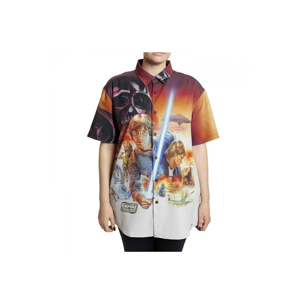 Star Wars 880892-Medium Empire Strikes Back Poster Camp Shirt By Loungefly - Medium