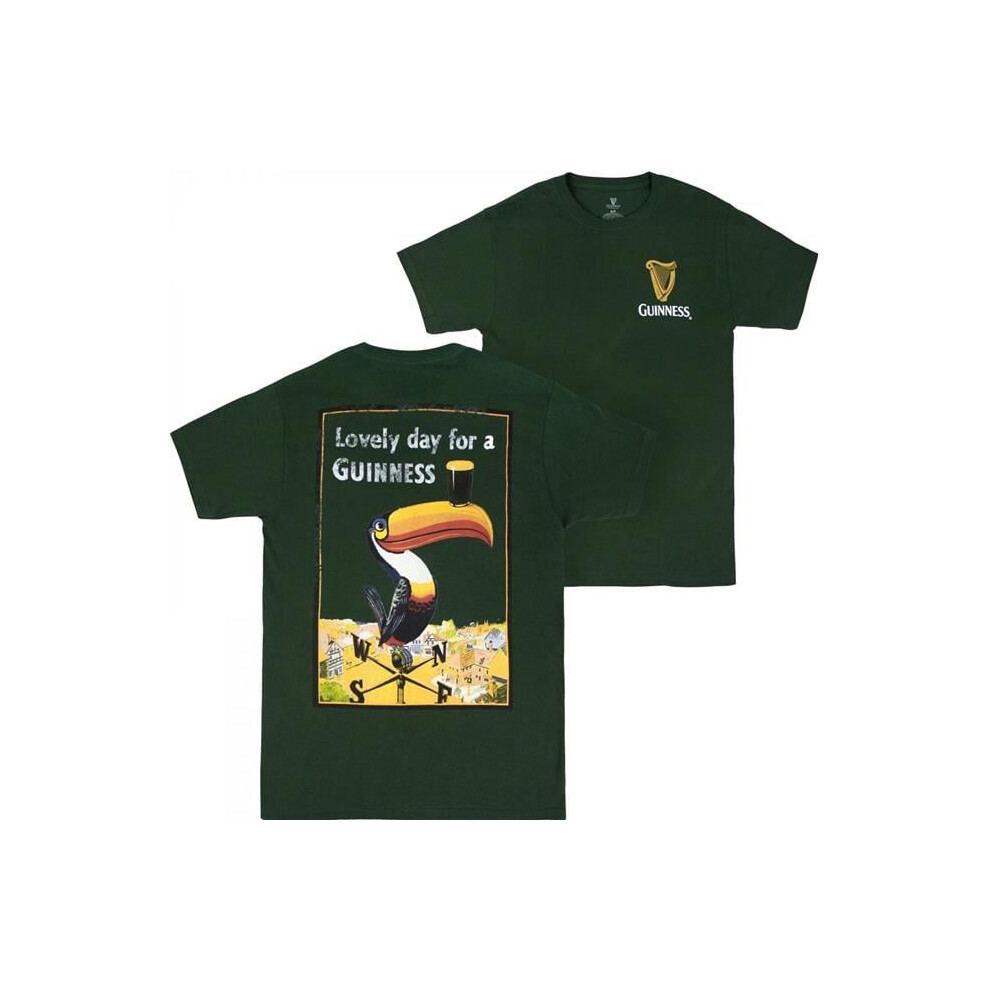 Guinness 884438-Small Lovely Day For A Toucan Front & Back T-Shirt - Small