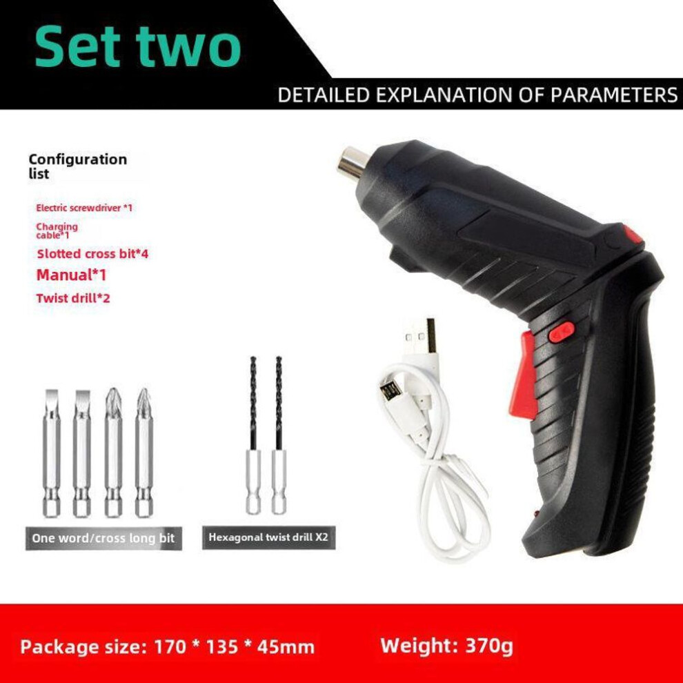(as the picture, 8 pieces) Household Handheld Lithium Electric Screwdriver Set