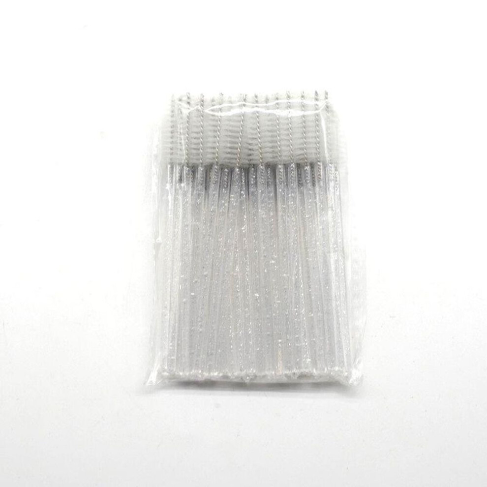 (white, 50 PCS) 50 Pcs Makeup Brushes Disposable Crystal Eyebrow Brush Diamond Handle Mascara Wand Applicator Eye Lashes Eyelash Extension Tool