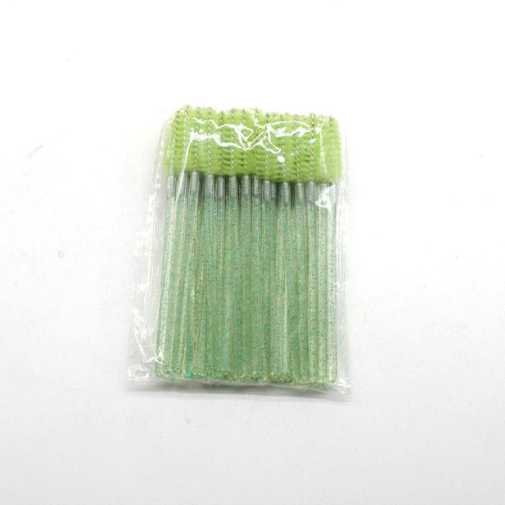 (green, 50 PCS) 50 Pcs Makeup brushes Disposable Crystal Eyebrow brush Diamond Handle Mascara Wand Applicator Eye Lashes Eyelash Extension Tool