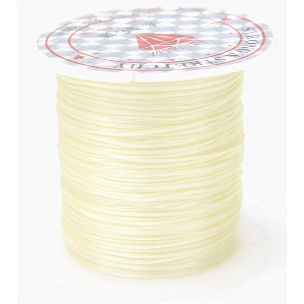 (cream) 10m Stretchy Elastic Beading Thread Cord String For Diy Bracelet Jewelry Making