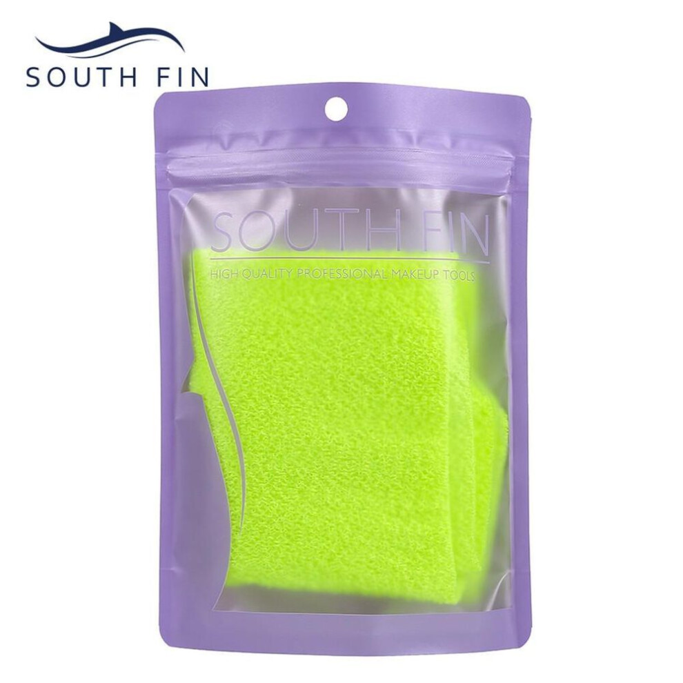 (green) Bath Towel with Pull Back Strap and Exfoliating Scrubbers