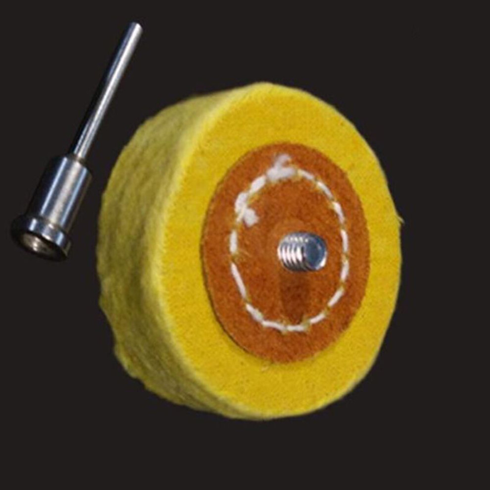 (yellow) 1x50mm Polishing Cloth Wheel Metal Plastic Glass Rotary Drill Buffer Mop Pad New
