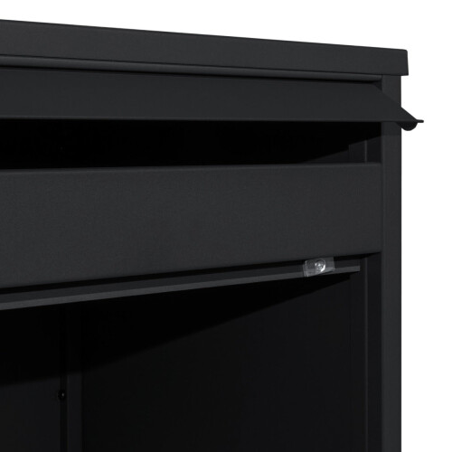 Parcel Post Drop Box XL Black Steel Lockable Letter Package Mail Wall Mount 1