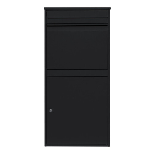 Parcel Post Drop Box XL Black Steel Lockable Letter Package Mail Wall Mount