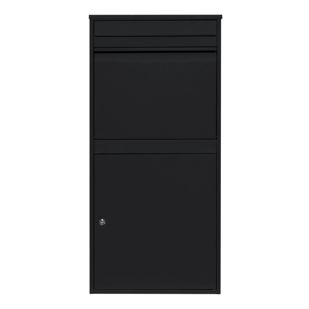 Parcel Post Drop Box Xl Black Steel Lockable Letter Package Mail Wall Mount 5055986166252