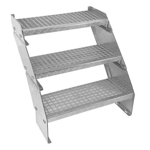Metal Staircase Additional Step Adjustable Height Galvanised Steel 60cm / 600mm 2