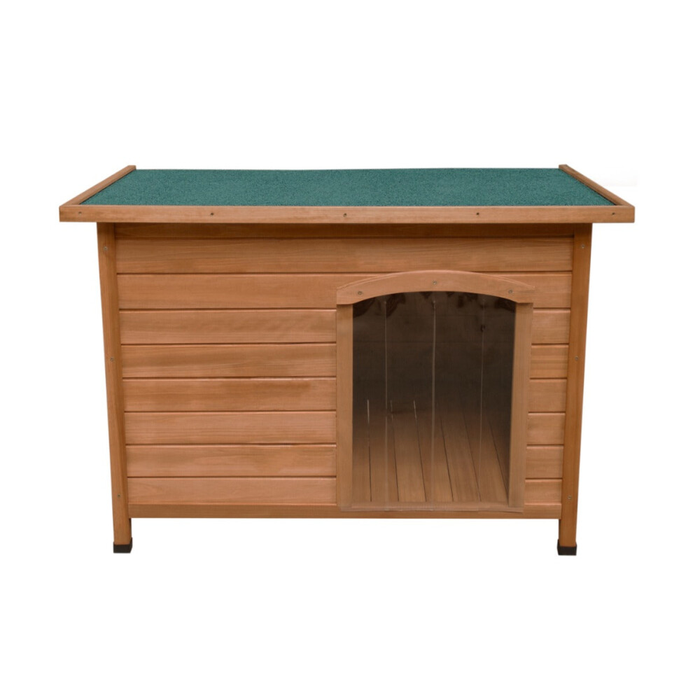 Dog Kennel Wooden Pet House Shelter Animal Hut Outdoor Open Top Raised Base