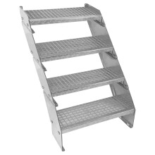 Escalier Caillebotis ? 4 marches 600x 240mm Acier Galvanis? DIN 24537 EN ISO 146