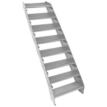 Metal Staircase 8 Section Adjustable Height Galvanised Steel Steps 60cm / 600mm