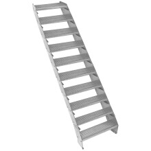 Escalera Galvanizada Ajustable de 10 Escalones? 600mm de Ancho Escalera de Metal